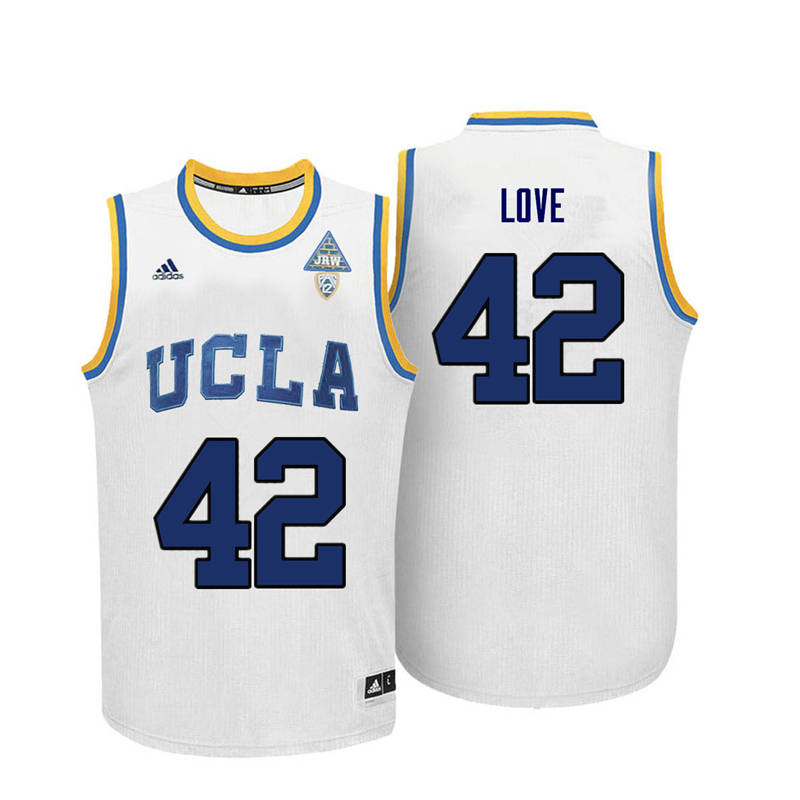 Men UCLA Bruins #42 Kevin Love College Basketball Jerseys-White